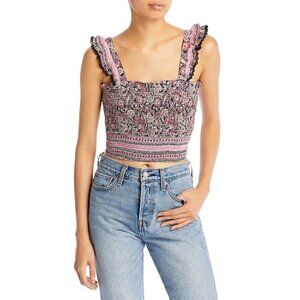 NWT BELL BY ALICIA BELL Christine Printed Ruffled Crop Top Floral Size L and XL